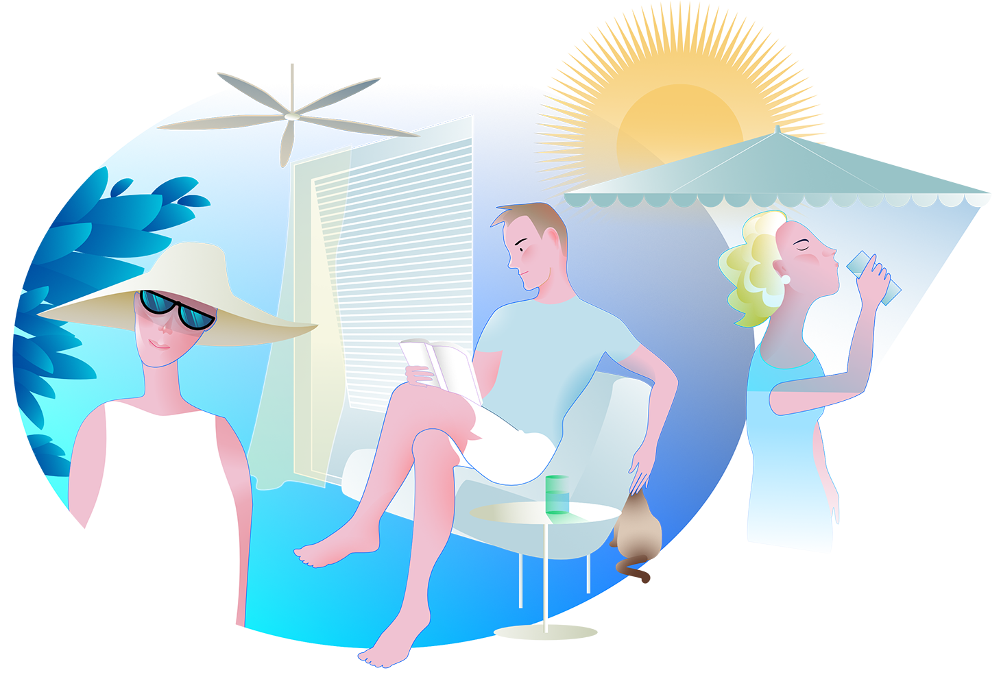 Ilustração sobre proteção contra ondas de calor